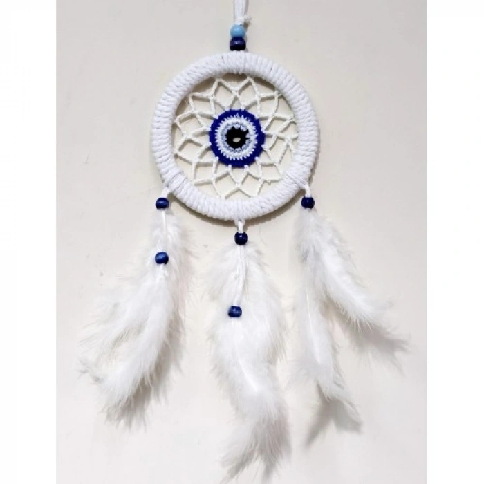 Nevamel Zincir Örgülü 12 Santimetre Çapında Kuş Tüylü Duvar Süsü