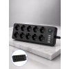 Nevamel® 10 Prizli USB Destekli Çoklu Priz Type-C Şarj Girişli Güvenli Güç Ünitesi