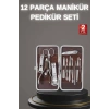 Nevamel 12 Parça Paslanmaz Çelik Kompakt ve Taşınabilir Manikür Makası Tırnak Makası