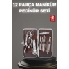 Nevamel 12 Parça Paslanmaz Çelik Kompakt ve Taşınabilir Manikür Makası Tırnak Makası