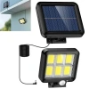 Nevamel 120 COB LED Solar Panelli 3 Modlu Duvar Lambası