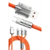 Nevamel® 120W 3 İn 1 Uyumlu Silikon Şarj Kablosu Hızlı Şarj Kablosu