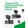 Nevamel 2.0” LCD Ekranlı Döngüsel Kayıt Özellikli Üç Kameralı Oto Kamera