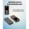 Nevamel 20000 mAh Powerbank | Çok Kablolu Dijital Göstergeli Yüksek Hızlı Şarj Cihazı