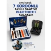 Nevamel® 2025 Model Kablosuz Kulaklık ve Yeni Nesil Akıllı Saat Metal Kayış Plastik Kayış