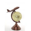 Nevamel® 25x15 cm Pirinç Uçak Tasarımlı Dünya Küre