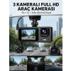 Nevamel® 3 Kanallı Araç DVR – Ön + İç + Arka Kamera ile Tam Kapsama Yüksek Güvenlik Yeni Nesil