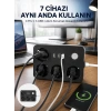 Nevamel® 3 USB Çıkışlı 4’lü Akıllı Priz 2500W 2 Metre Kablo