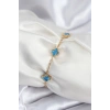 Nevamel® 316L Çelik Gold Renk Buz Mavisi Baby Boy Yonca Kadın Bileklik 5886