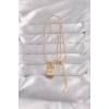 Nevamel® 316L Çelik Gold Renk Karışık Mineli Ay Figür Tarot Kolye 5886