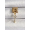 Nevamel® 316L Çelik Gold Renk Sallantı Zirkon Taşlı Anahtar Model Nomination Charm 5886