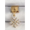 Nevamel® 316L Çelik Gold Renk Sallantı Zirkon Taşlı Kar Tanesi Model Nomination Charm 5886
