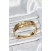 Nevamel® 316L Çelik Gold Renk Vintage Model Kadın Kelepçe Bileklik 5886