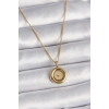 Nevamel® 316L Çelik Gold Renk Zincir Gold Altın Model Kadın Kolye 5886