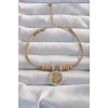 Nevamel® 316L Çelik Gold Renk Zirkon Taş Aksesuarlı Fatma Ana Eli Bileklik 5886