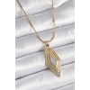 Nevamel® 316L Çelik Gold Renk Zirkon Taşlı Vintage Model Kadın Kolye 5886