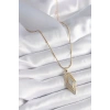 Nevamel® 316L Çelik Gold Renk Zirkon Taşlı Vintage Model Kadın Kolye 5886