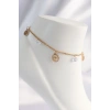 Nevamel® 316L Çelik Gold Renk Zirkon Taşlı Yıldızlı Halhal 5886
