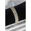 Nevamel® 316L Çelik Gold ve Gümüş Renk 12 mm Kalınlık Erkek Bileklik 5886