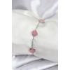 Nevamel® 316L Çelik Gümüş Renk Pembe Baby Boy Yonca Kadın Bileklik 5886