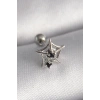 Nevamel® 316L Çelik Gümüş Renk Siyah Zirkon Taş Detay Örümcek Ağ Model Tragus Piercing 5886