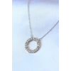 Nevamel® 316L Çelik Gümüş Renk Zirkon Taşlı Gold Detay Xoxo Kadın Kolye 5886