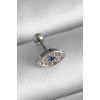 Nevamel® 316L Çelik Gümüş Renk Zirkon Taşlı Göz Tragus Piercing 5886
