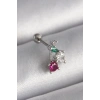 Nevamel® 316L Çelik Gümüş Renk Zirkon Taşlı Tragus Piercing 5886