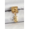 Nevamel® 316L Çelik Sallantılı Zirkon Taşlı Deniz Yıldızı Ve İstiridye Model Gold Renk Nomination Charm 5886