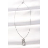 Nevamel® 316L Çelik Silver Renk Zirkon Taşlı Kalpli Fiyonk Kolye 5886