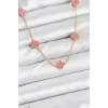 Nevamel® 316L Çelik Zincir Gold Renk Pembe Baby Boy Yonca Kadın Kolye 5886