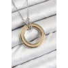 Nevamel® 316L Çelik Zirkon Taşlı Dönen Daire Model Gold Ve Gümüş Renk Kadın Kolye 5886