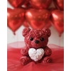Nevamel® 3D Baskı Kalpli Ayıcık 10cm Romantik Masaüstü Dekor