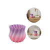 Nevamel® 3D Kıvrımlı Pembe Lila Vazo Modern Dekoratif Şık Ev Aksesuarı