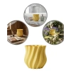 Nevamel® 3D Kıvrımlı Sarı Vazo Modern Dekoratif Ev Aksesuarı Şık Tasarım