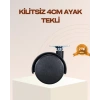 Nevamel® 4 cm Kilitsiz Mobilya Ayağı Tekli Kolay Dönen Masa ve Sehpa Ayağı