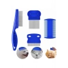 Nevamel® 4lü Bit Pire Tarağı Set Kedi Köpek Evcil Hayvan Tüy Toplayıcı Mavi