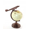 Nevamel® 40x25 cm Pirinç Uçak Tasarımlı Dünya Küre