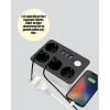 Nevamel 4.1A Hızlı Şarjlı Akım Korumalı 4 Priz ve 3 USB Çıkışlı Priz