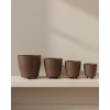 Nevamel® 4’lü 3D Kahverengi Dekoratif Vazo Seti Modern Ayaklı Şık Saksı Takımı
