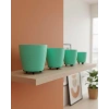 Nevamel® 4’lü 3D Modern Yeşil Vazo Seti Dekoratif Ayaklı Saksı Takımı
