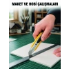 Nevamel® 5 Adet Metal Falçata Seti Ergonomik Saplı Çelik Maket Bıçağı Koli Ambalaj PVC Kesici