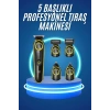 Nevamel 5 Başlıklı Şarjlı Tıraş Makinesi Kablosuz Saç Sakal Burun Tıraşına Uygun