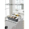 Nevamel® 5 Bölmeli Banyo ve Makyaj Organizer Kutusu Gri & Beyaz 2’li Set  Tezgah Üstü Düzenleyici
