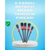Nevamel 5li Araba Temizlik Fırçaları-Farklı Boyutlu Fırçalarla Derinlemesine Temizlik
