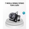 Nevamel® 7 Renk Modlu Müzik Sensörlü Disko Topu – LED Işıklı Parti Aydınlatması