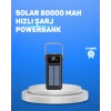 Nevamel® 80000 mAh Yüksek Kapasiteli Powerbank Göstergeli Solar Şarj Cihazı