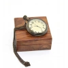 Nevamel Ahşap Kutulu Pirinç Köstekli Saat Model 1