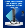 Nevamel® Akıllı Akım Dengelemeli 4’lü Çoklu Priz Type-C ve USB Çıkışlı