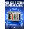Nevamel Akıllı Saat 7 Kordon Hediyeli Takvim Alarm Nabız Ölçer Bildirim Görme Sesli Görüşme